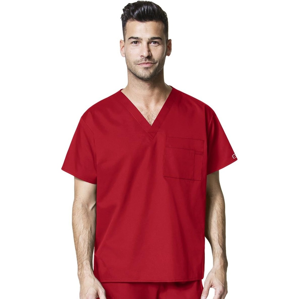image:imageWink WonderWORK Unisex VNeck Scrub TopRed