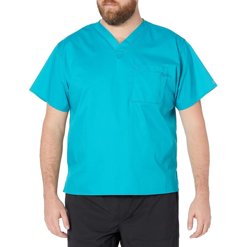 image:imageWink WonderWORK Unisex VNeck Scrub TopTeal Blue
