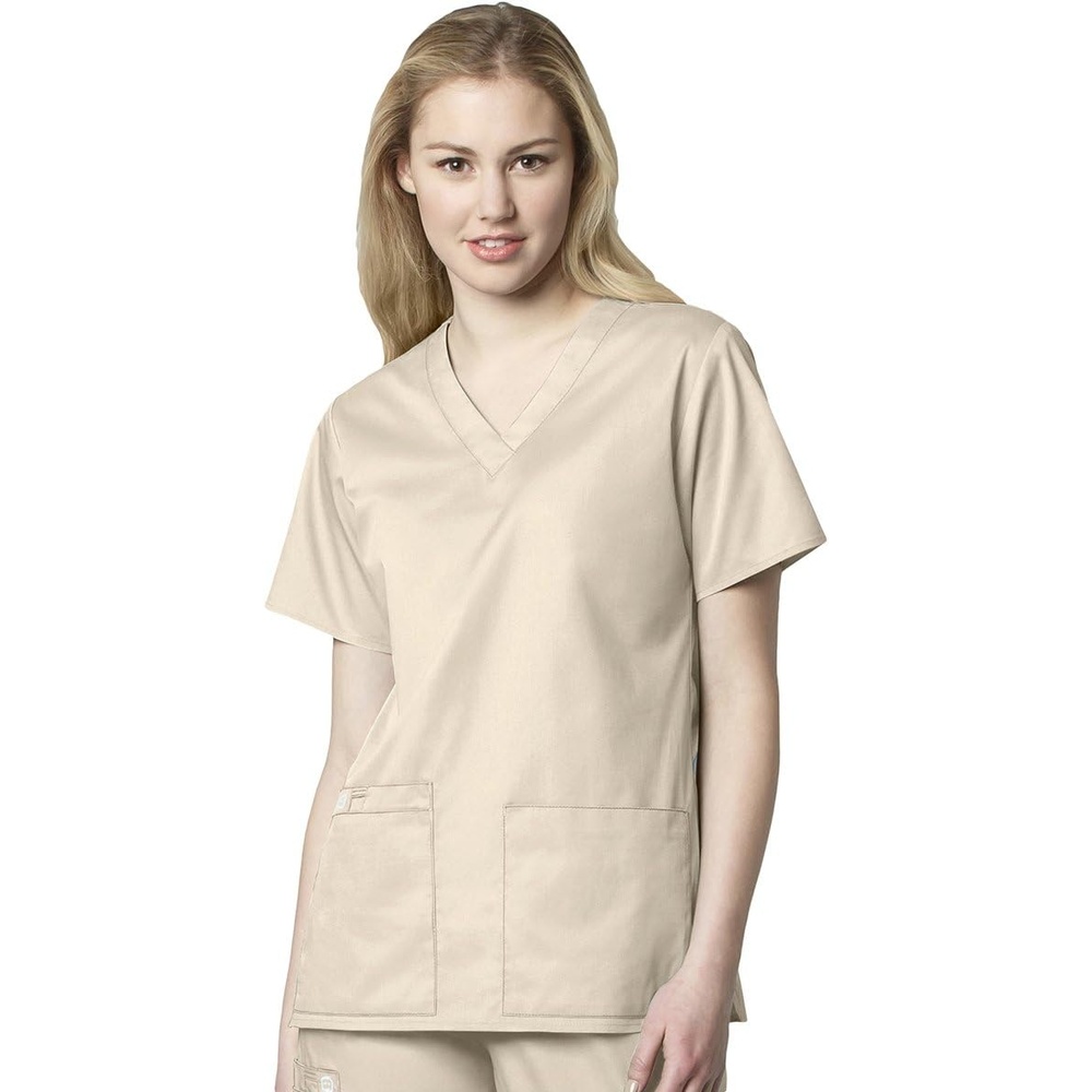image:imageWink WonderWORK Womens VNeck Scrub Top Khaki 4XL