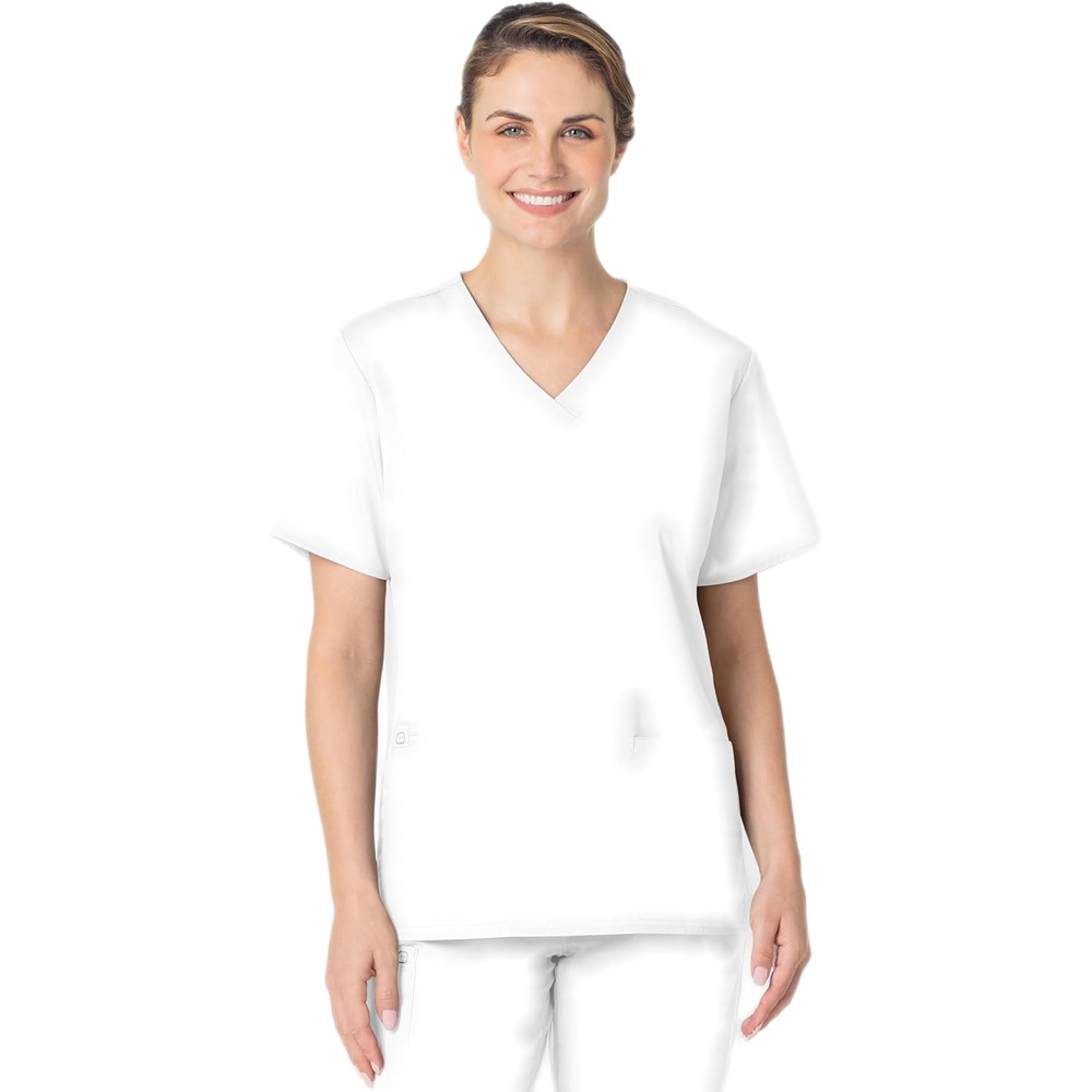 image:imageWink WonderWORK Womens VNeck Scrub Top White 3XL