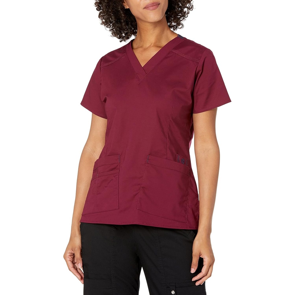 image:imageWonderWink Womens Wonderflex Verity Scrub Top Wine XXLarge