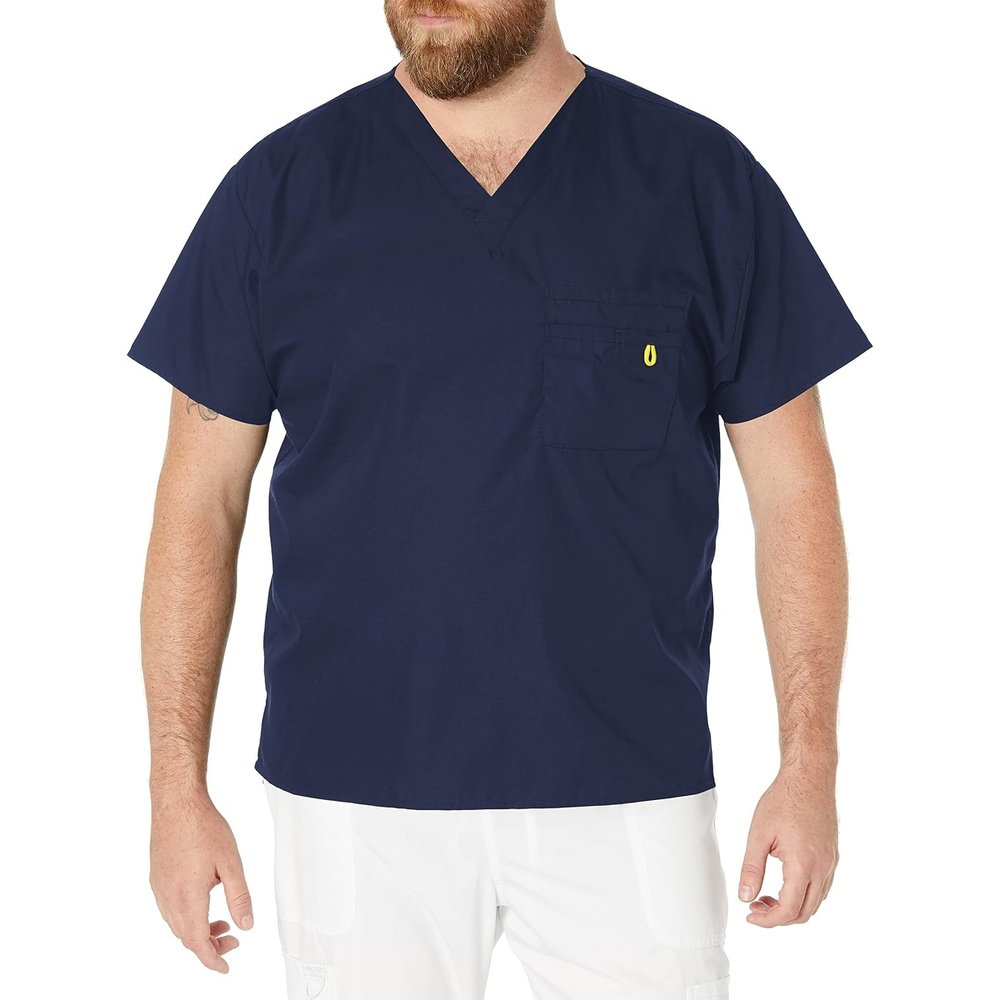 image:imageWonderWink unisexadult Big The Alpha Unisex VNeck Scrub Top Navy 4XLarge