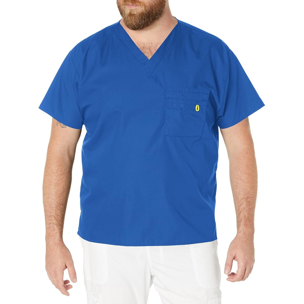 image:imageWonderWink unisexadult Big The Alpha Unisex VNeck Scrub Top Royal 3XLarge