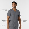 Wink Boundless Unisex V-Neck Scrub Top(Pewter)