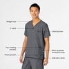 Wink W123 Unisex 4 Pocket Utility Scrub Top(Pewter)