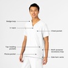Wink W123 Unisex 4 Pocket Utility Scrub Top(White)