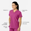 WonderWink Women’s Scrub Top(Raspberry)
