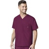 WonderWink unisex-adult Big The Alpha Unisex V-Neck Scrub Top, Wine, 3X-Large