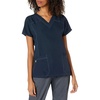 WonderWink Women’s Scrubs Four Way Stretch Sporty V-Neck Top, Navy, Small
