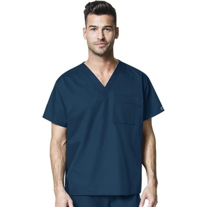 Wink WonderWORK Unisex V-Neck Scrub Top(Caribbean Blue)