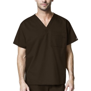 Wink WonderWORK Unisex V-Neck Scrub Top(Chocolate)