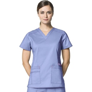 WonderWink Women’s Wonderflex Verity Scrub Top, Ceil Blue, Large
