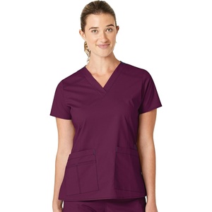 WonderWink Women’s Wonderflex Verity Scrub Top, Wine, Small
