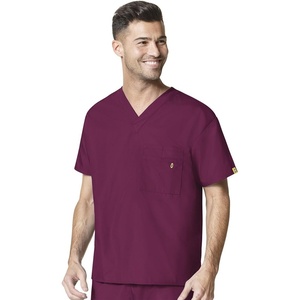 WonderWink unisex-adult Big The Alpha Unisex V-Neck Scrub Top, Wine, 3X-Large