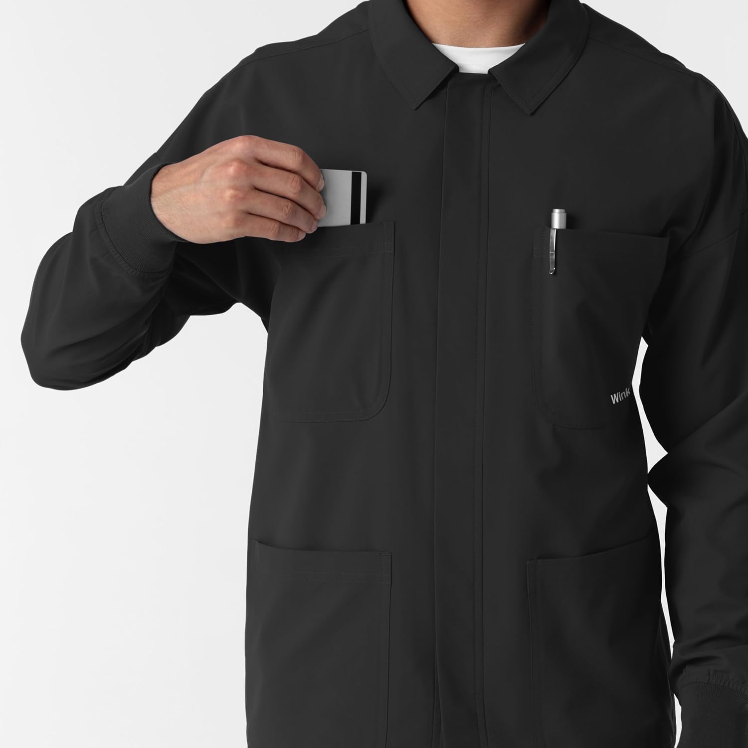 image:imageWINK Boundless Mens Warm Up Scrub JacketBlack