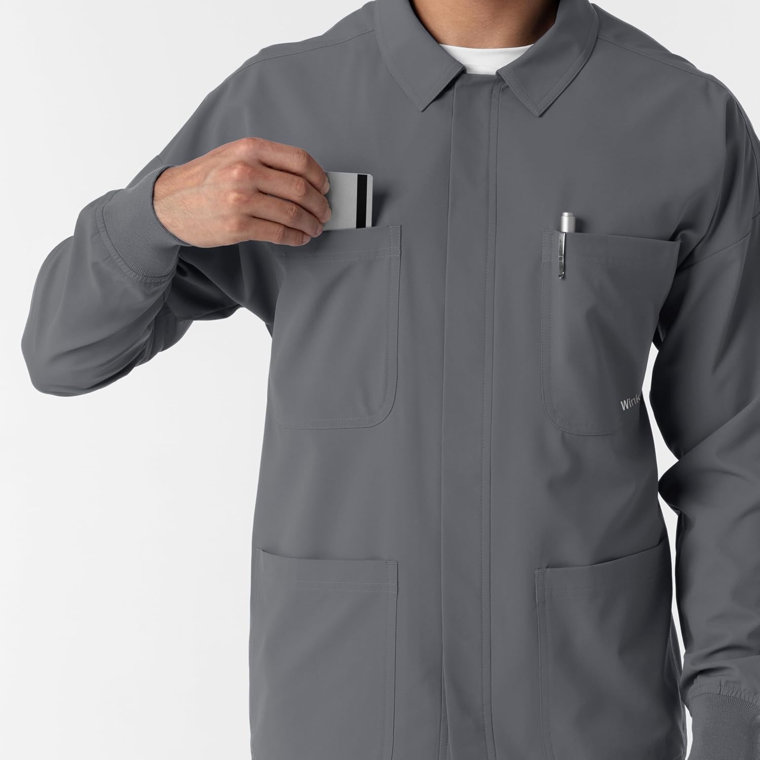 image:imageWINK Boundless Mens Warm Up Scrub JacketPewter
