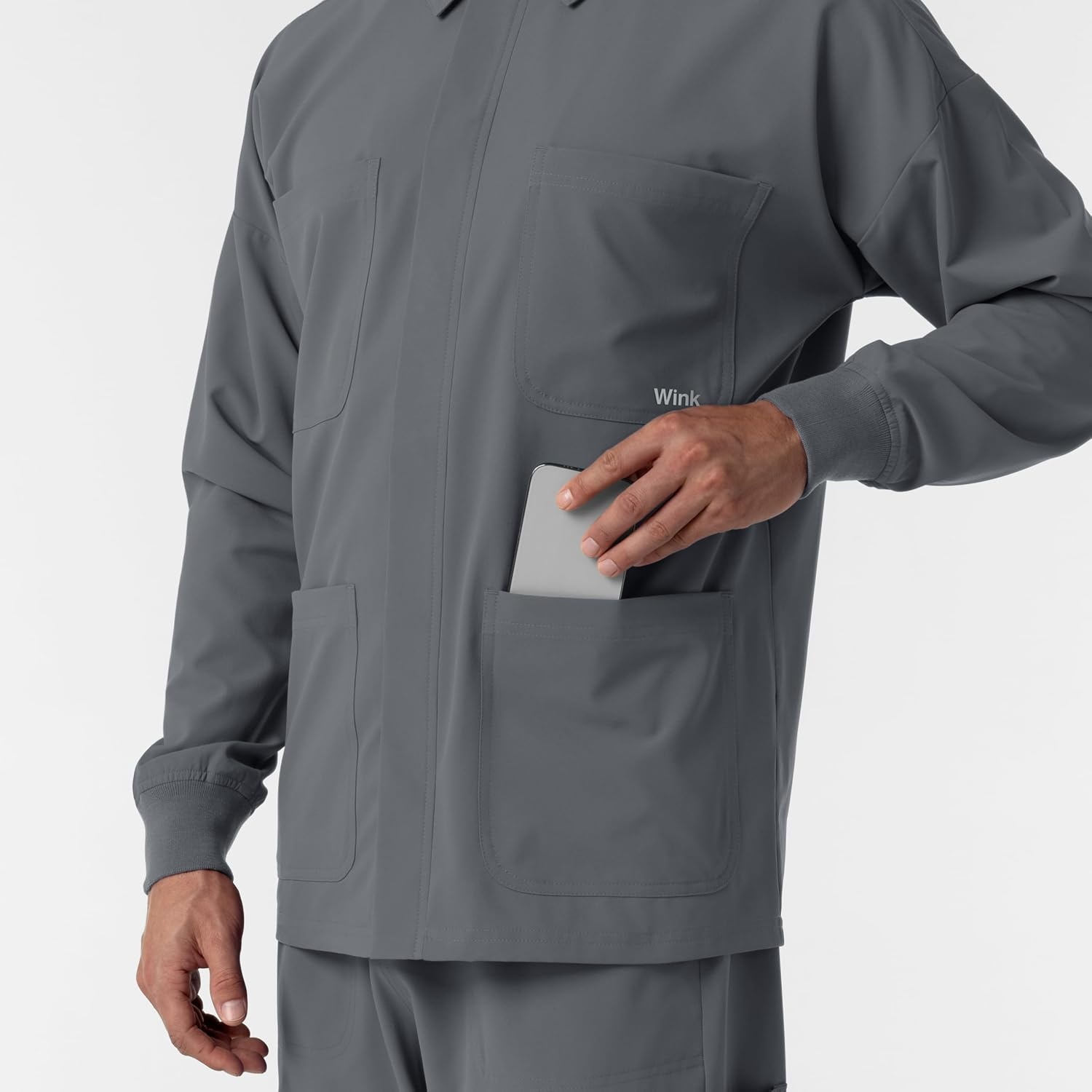 image:imageWINK Boundless Mens Warm Up Scrub JacketPewter
