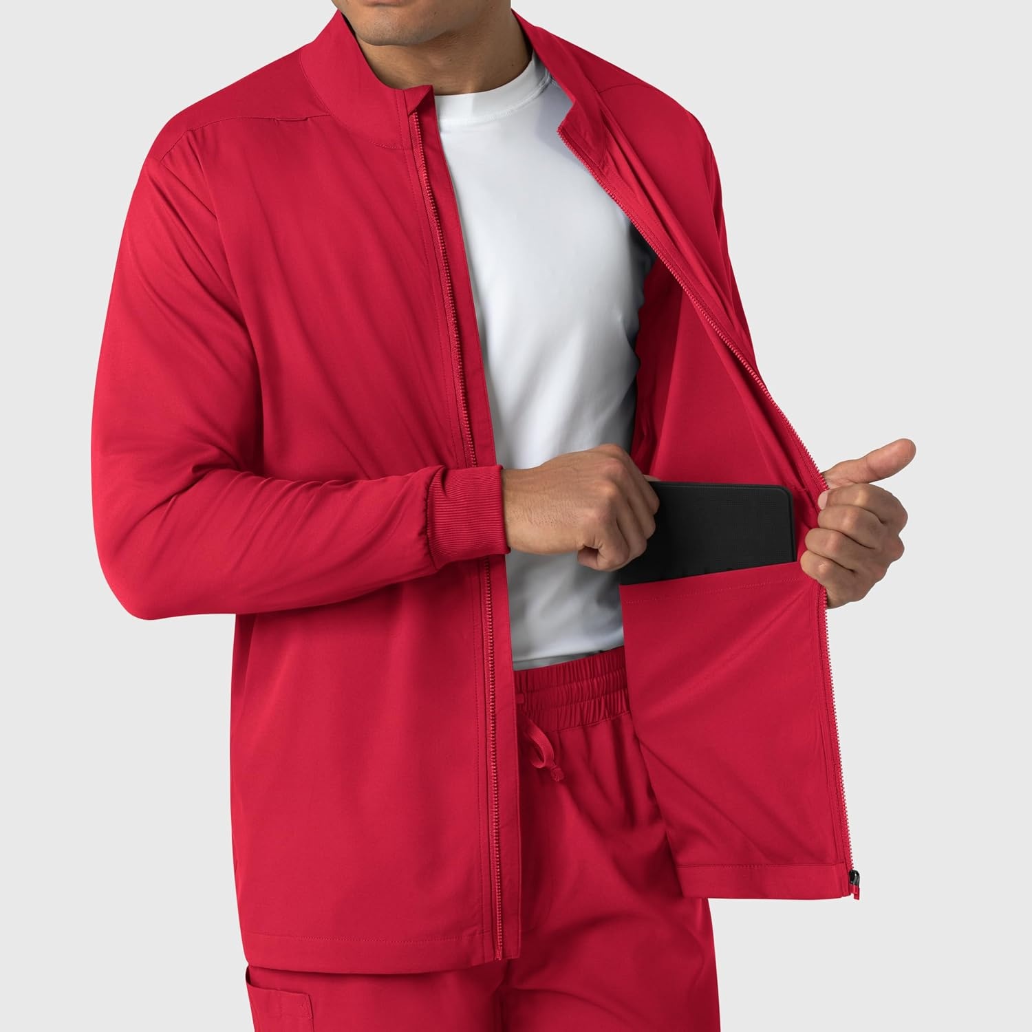 image:imageWINK Boundless Mens Warm Up Scrub JacketRed