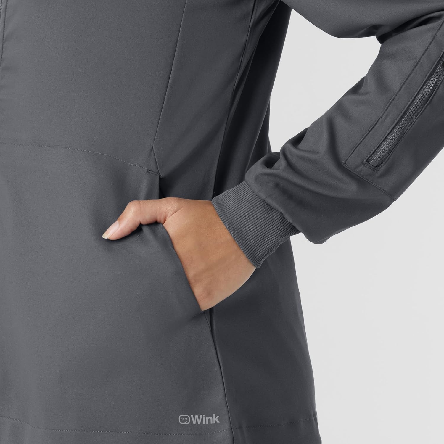 image:imageWINK Boundless Womens Warm Up Scrub JacketPewter