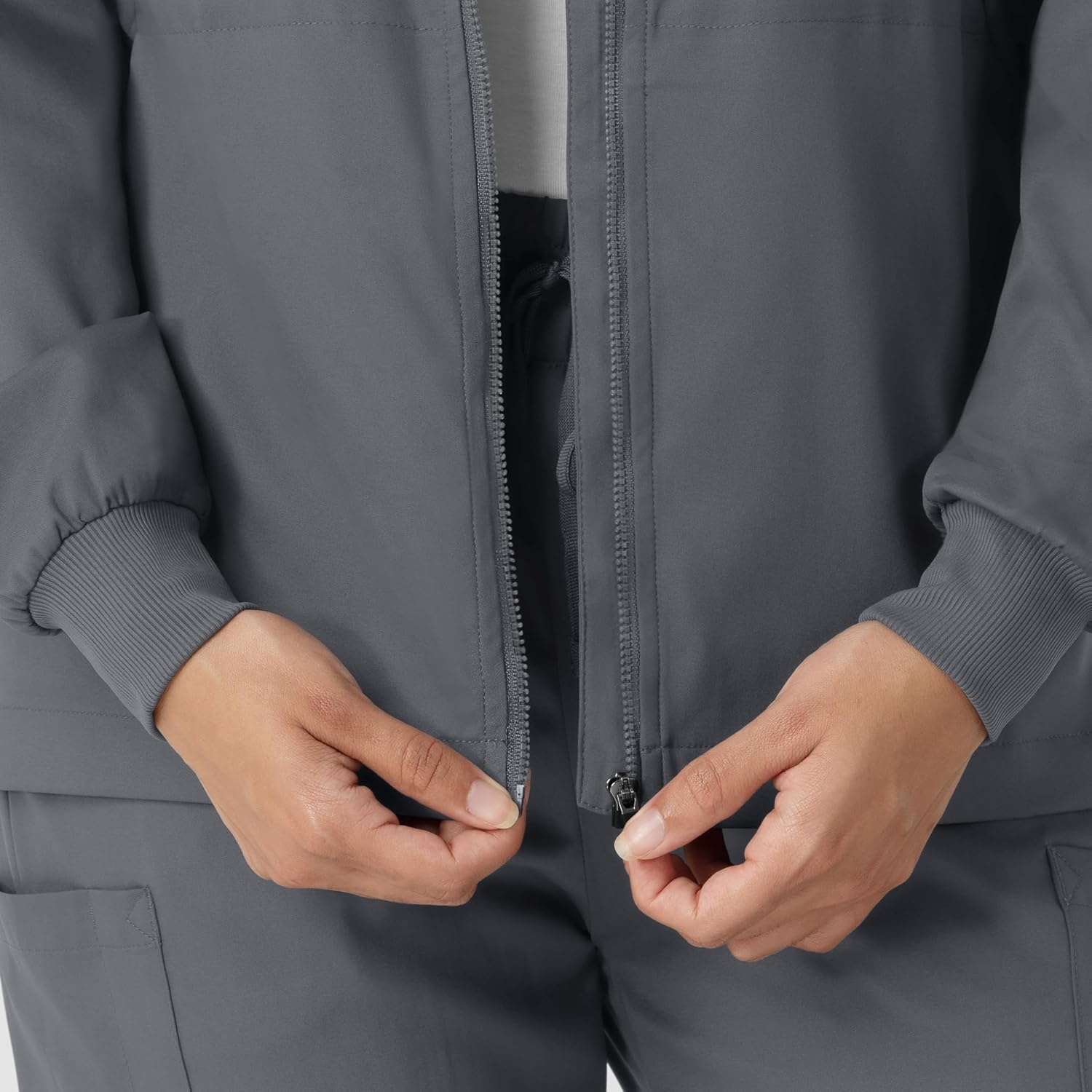 image:imageWINK Boundless Womens Warm Up Scrub JacketPewter