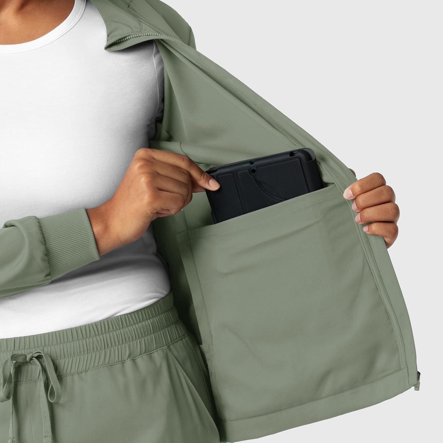 image:imageWINK Boundless Womens Warm Up Scrub JacketSage