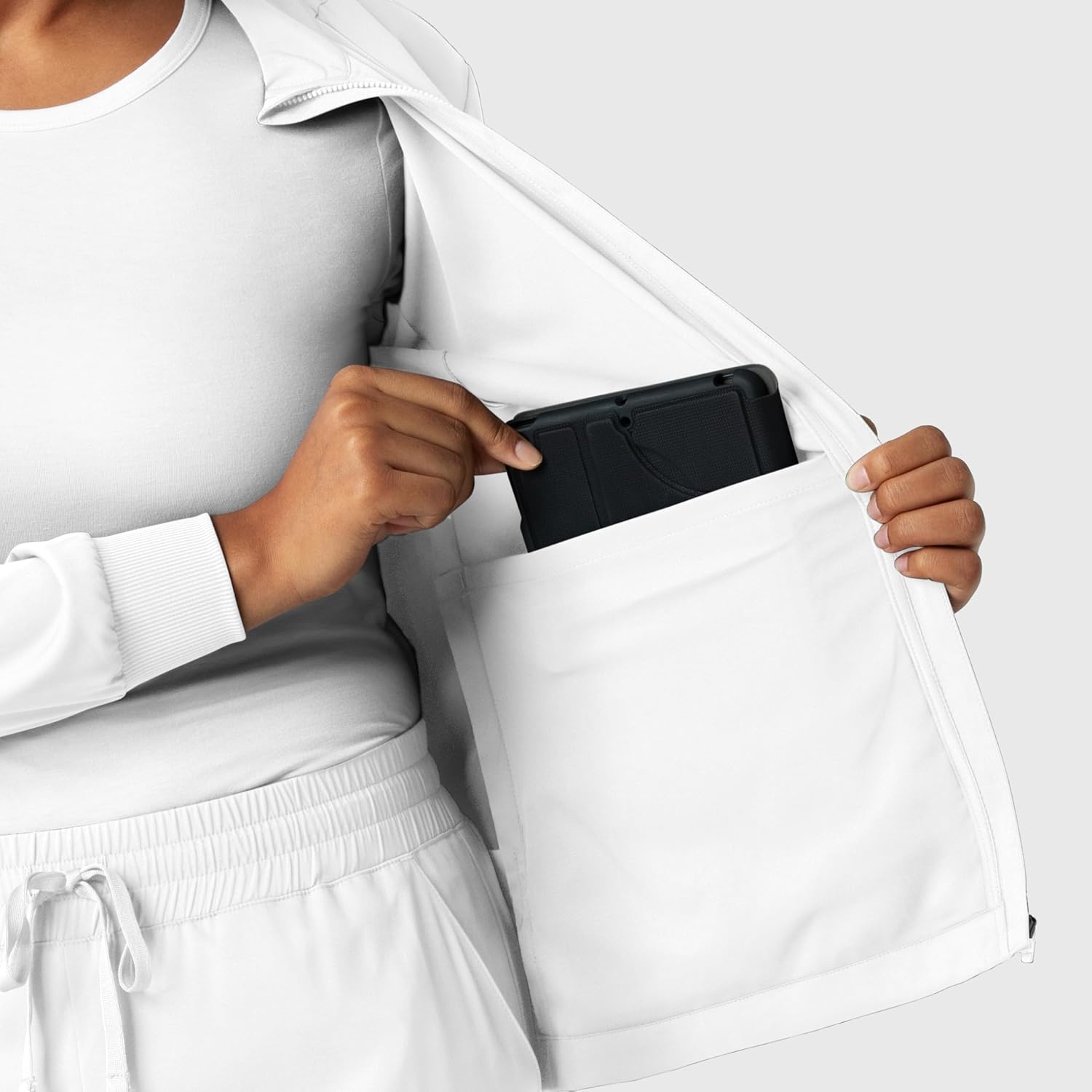 image:imageWINK Boundless Womens Warm Up Scrub JacketWhite