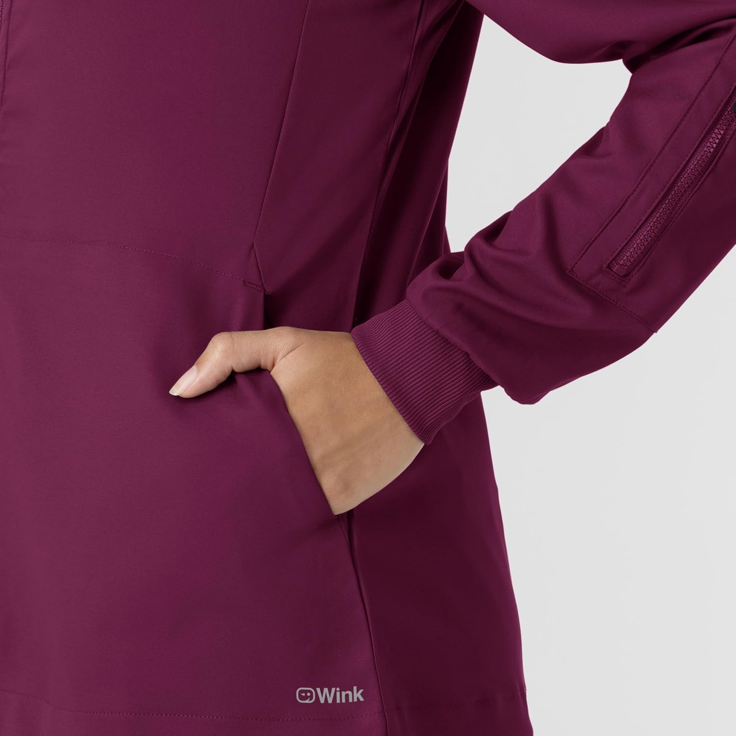 image:imageWINK Boundless Womens Warm Up Scrub JacketWine