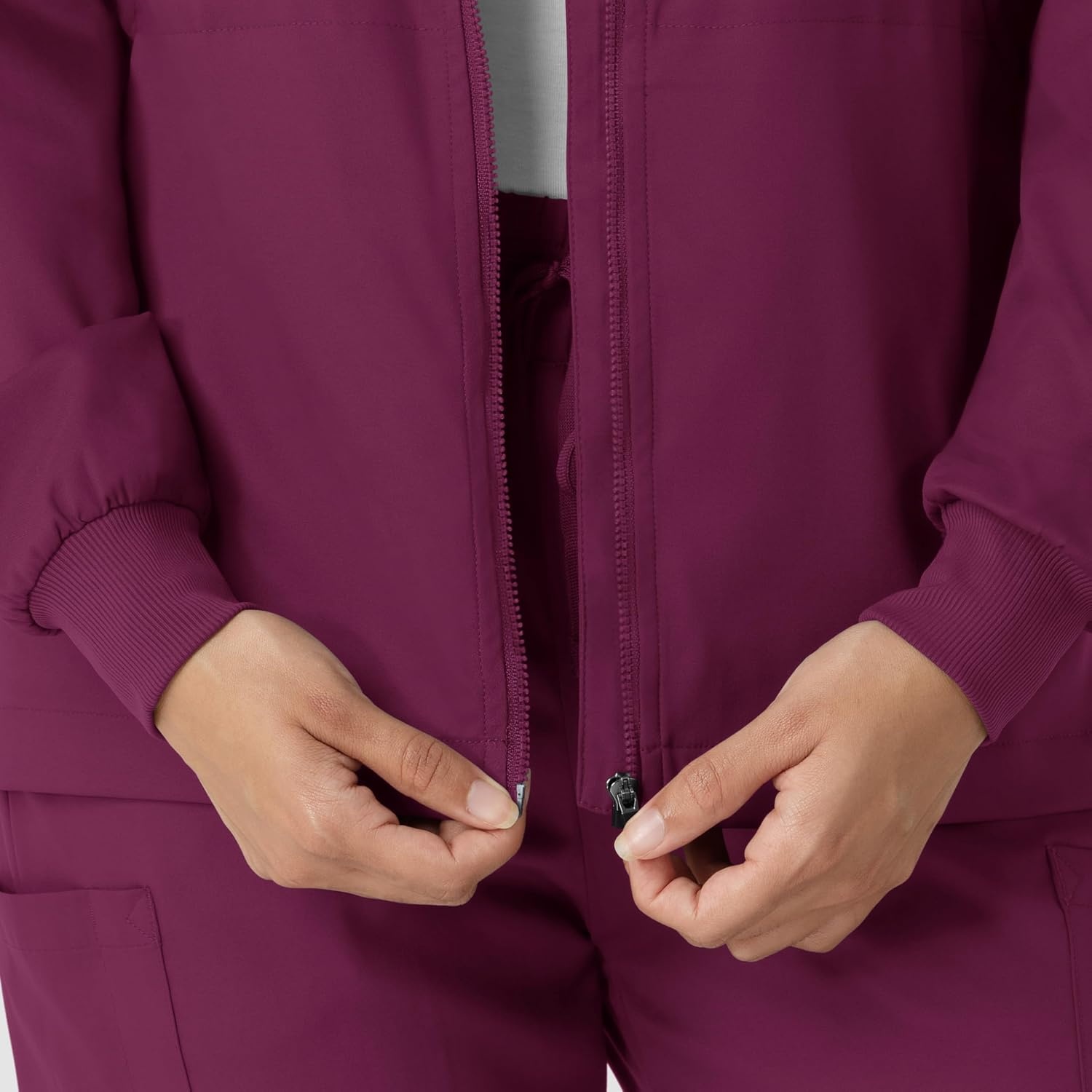 image:imageWINK Boundless Womens Warm Up Scrub JacketWine