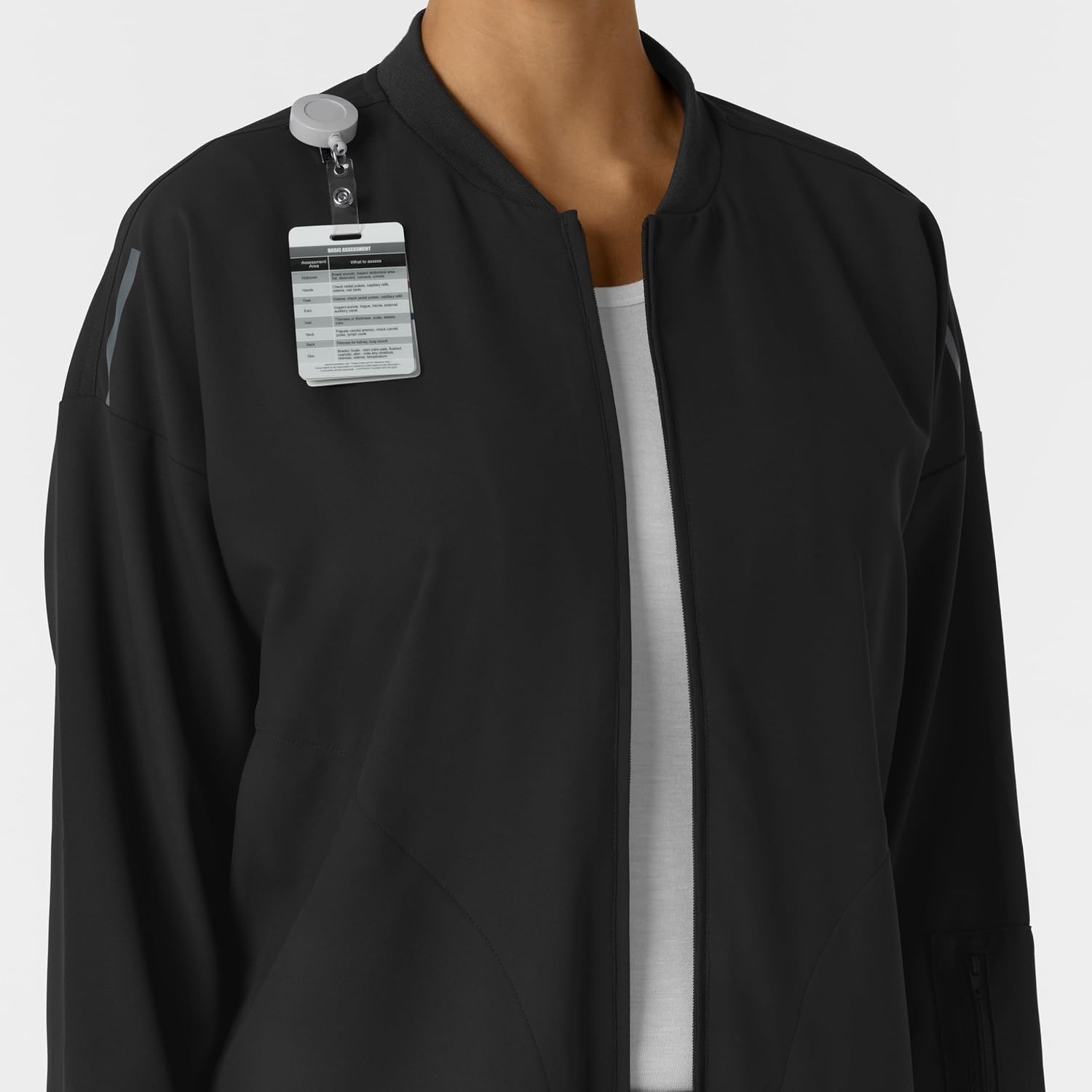 image:imageWINK Layers Womens Bomber Scrub JacketBlack