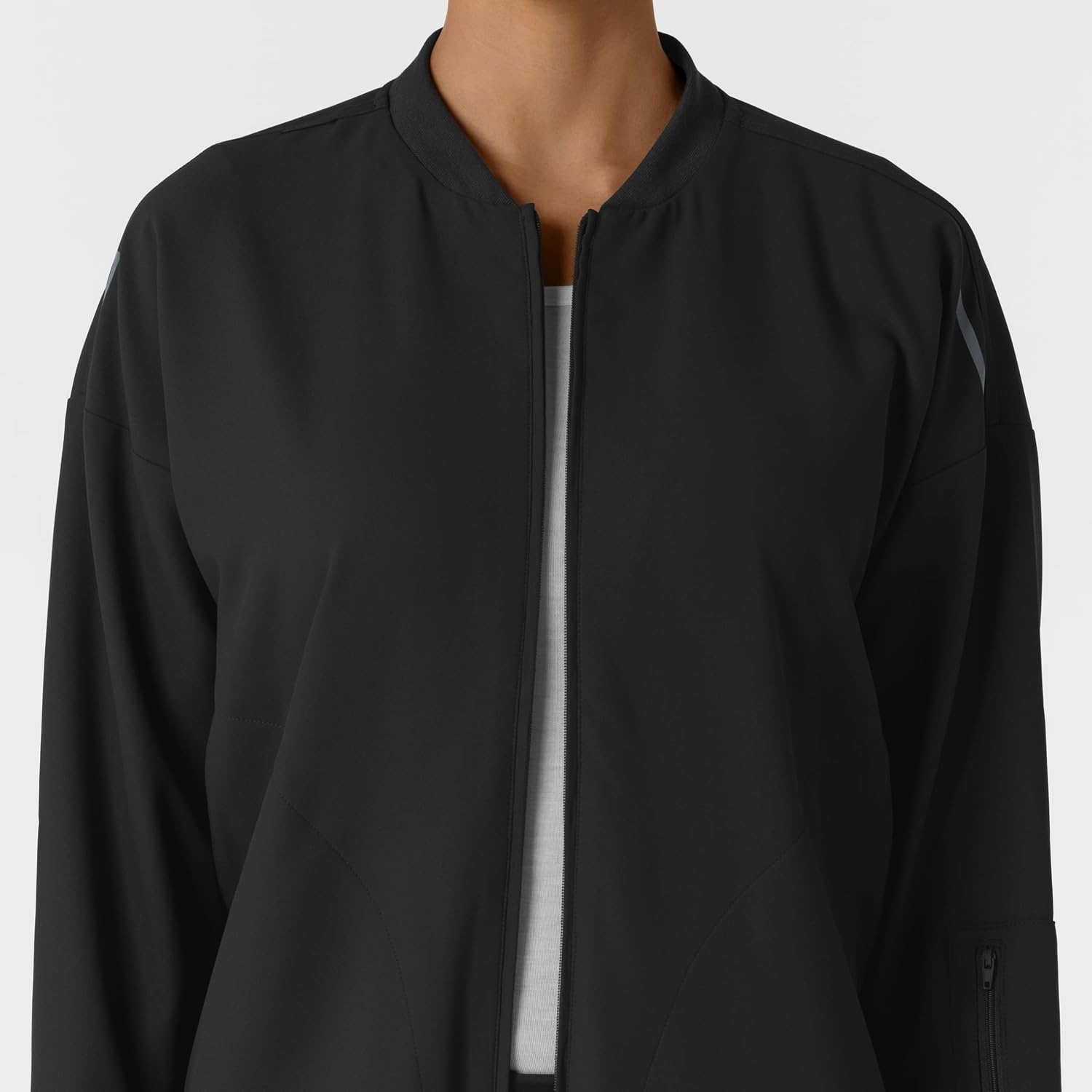 image:imageWINK Layers Womens Bomber Scrub JacketBlack