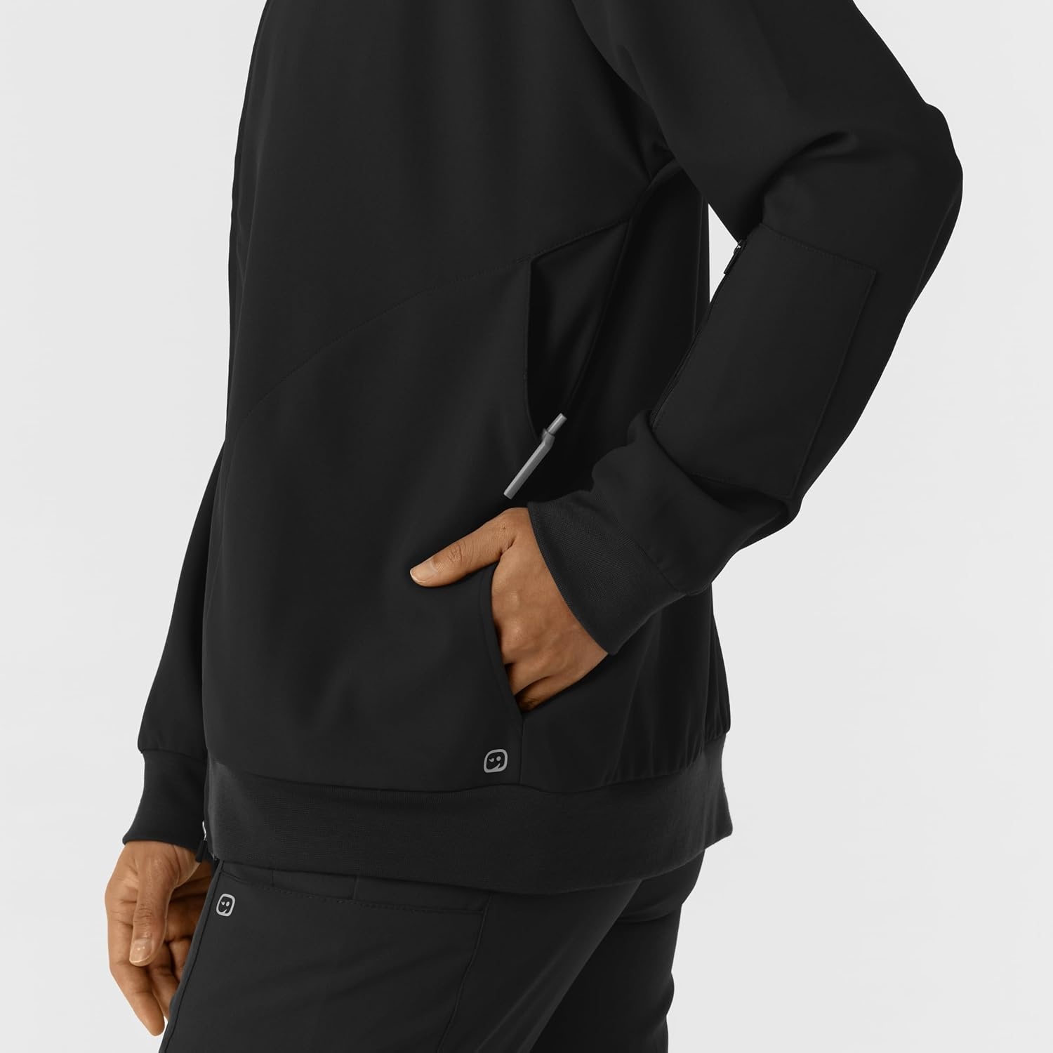 image:imageWINK Layers Womens Bomber Scrub JacketBlack
