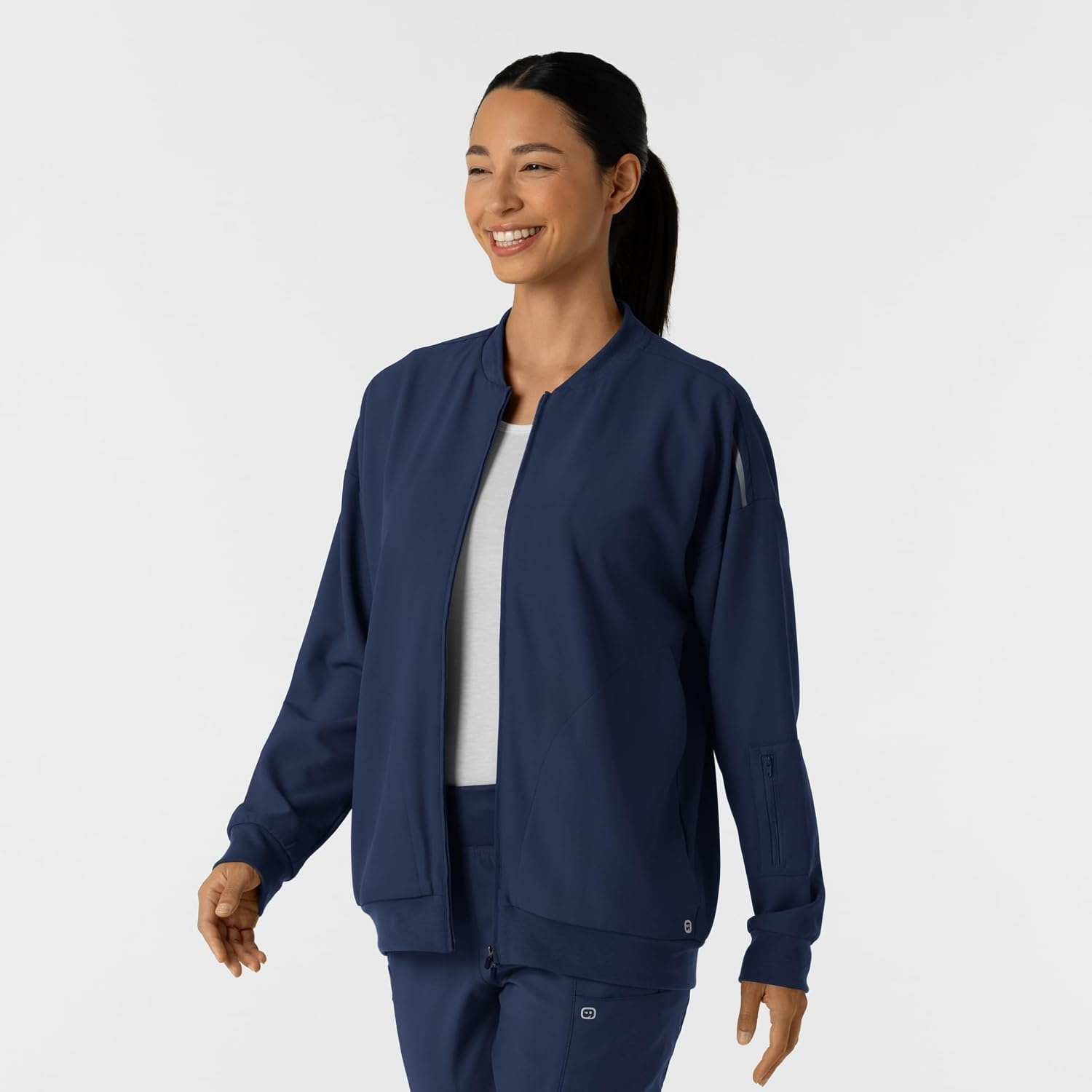 image:imageWINK Layers Womens Bomber Scrub JacketNavy