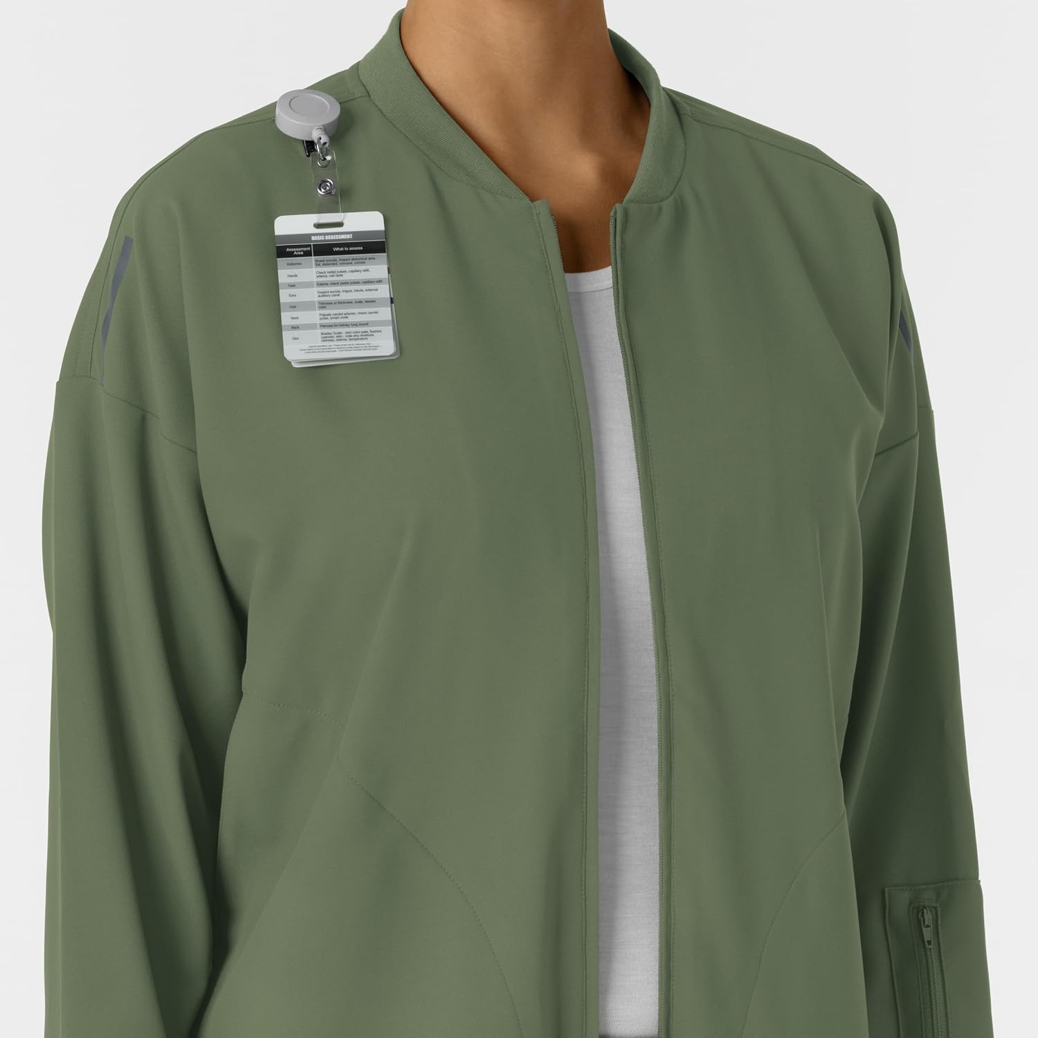 image:imageWINK Layers Womens Bomber Scrub JacketOlive