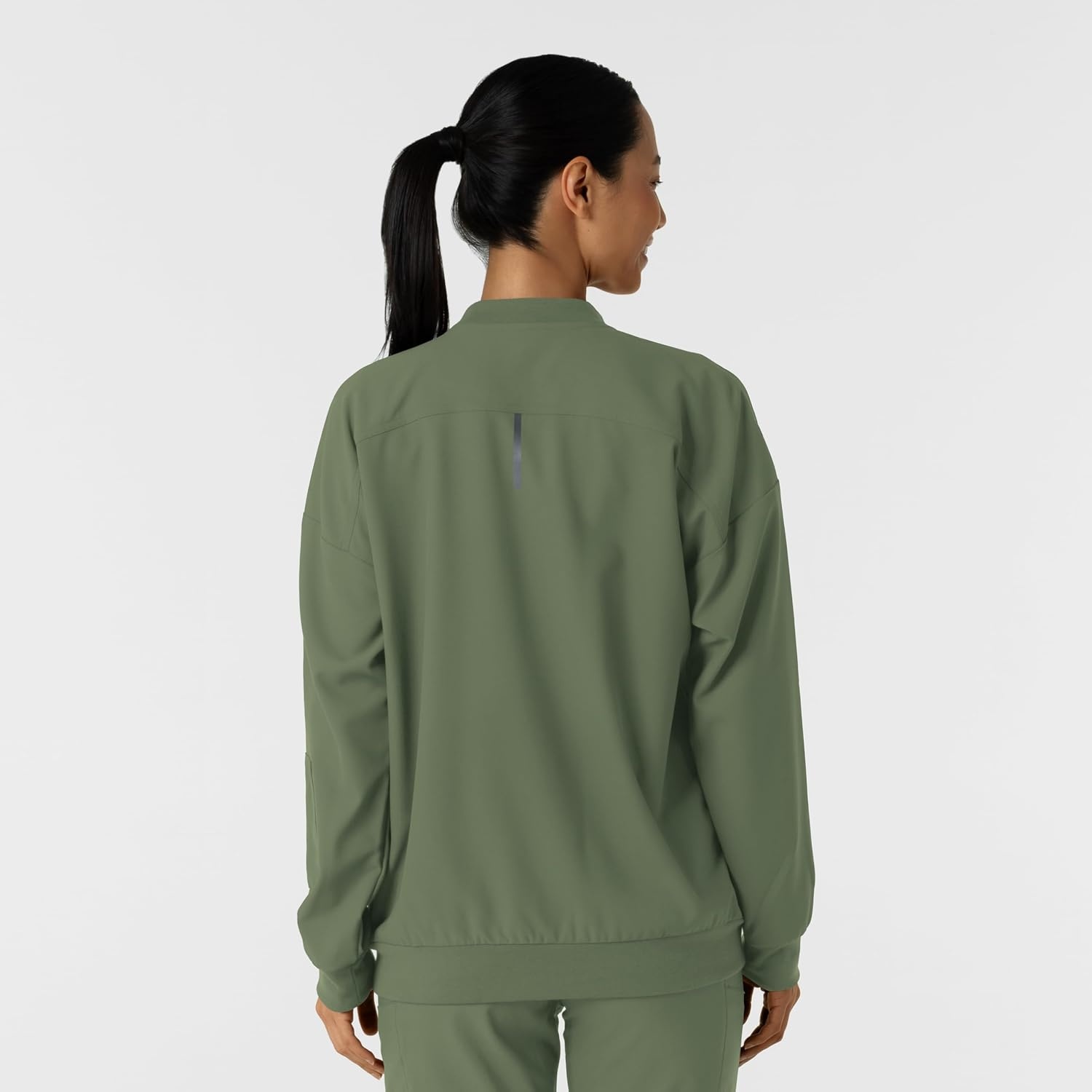 image:imageWINK Layers Womens Bomber Scrub JacketOlive