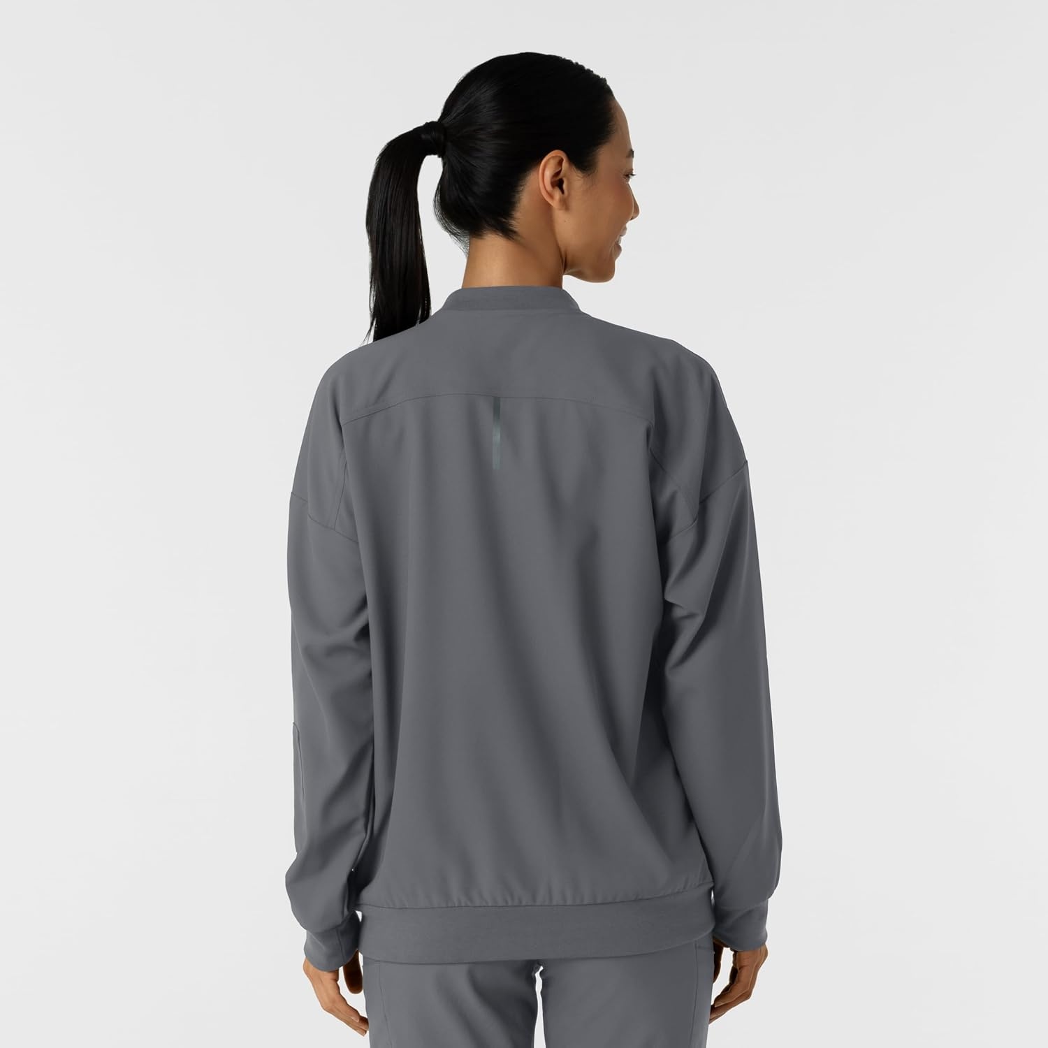 image:imageWINK Layers Womens Bomber Scrub JacketPewter