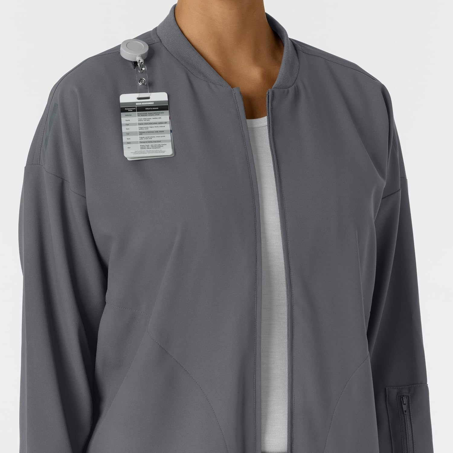 image:imageWINK Layers Womens Bomber Scrub JacketPewter