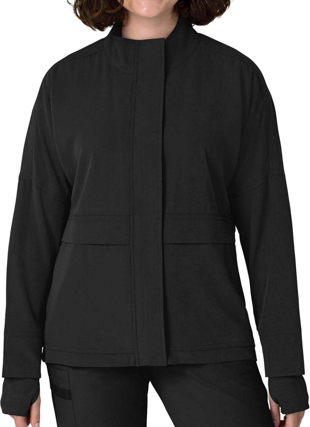 image:imageWINK Layers Womens Germs Happen Packable Scrub JacketBlack