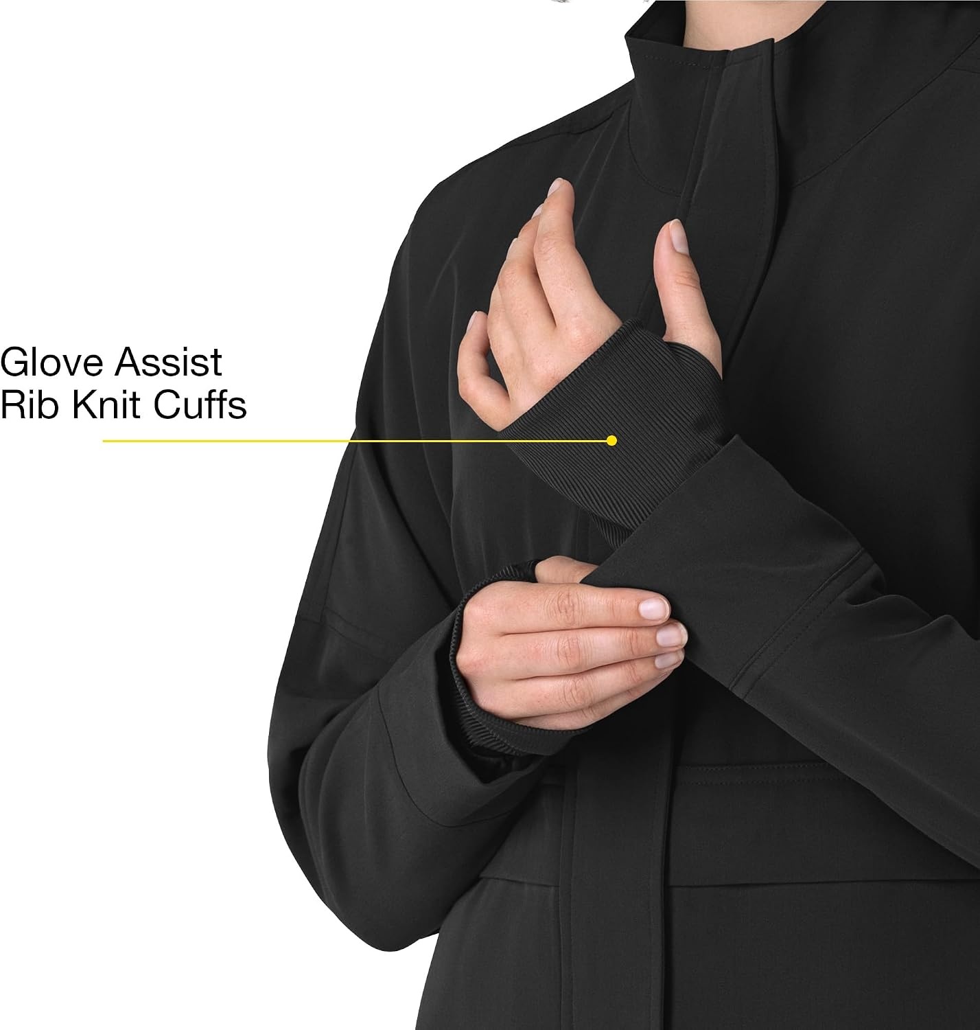 image:imageWINK Layers Womens Germs Happen Packable Scrub JacketBlack