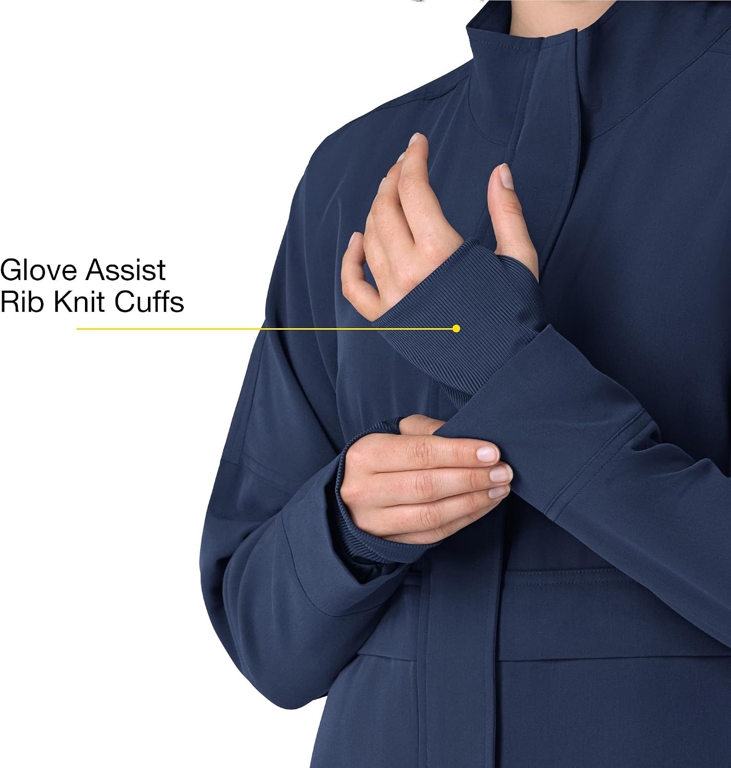 image:imageWINK Layers Womens Germs Happen Packable Scrub JacketNavy