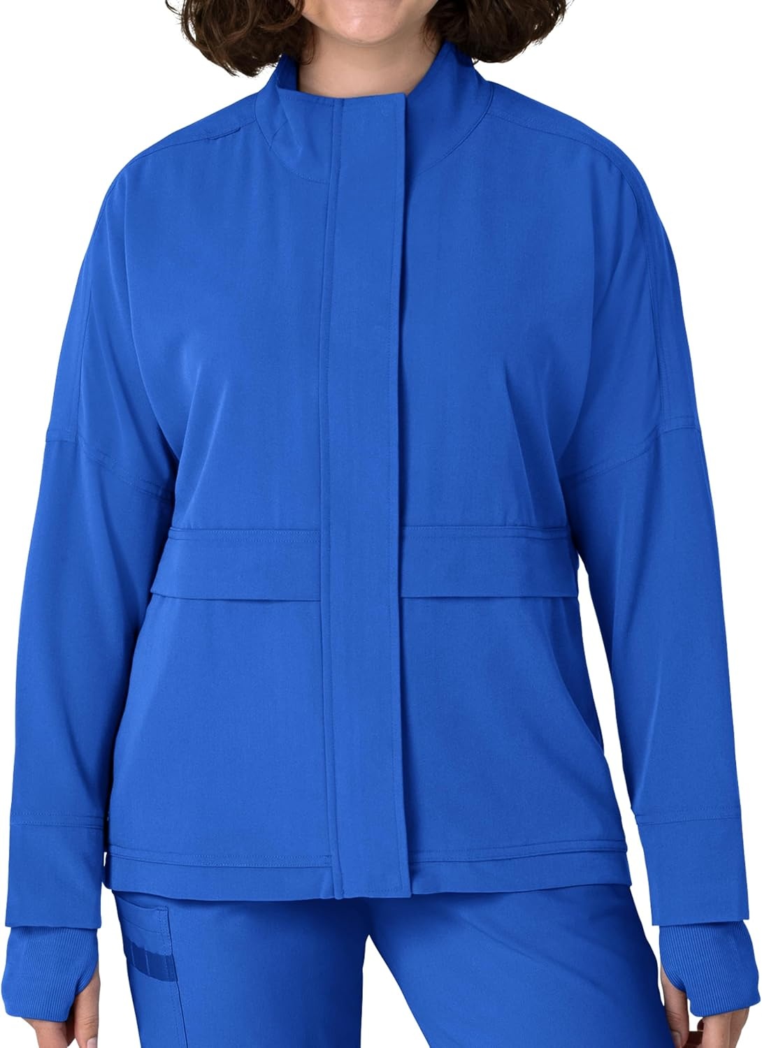 image:imageWINK Layers Womens Germs Happen Packable Scrub JacketRoyal