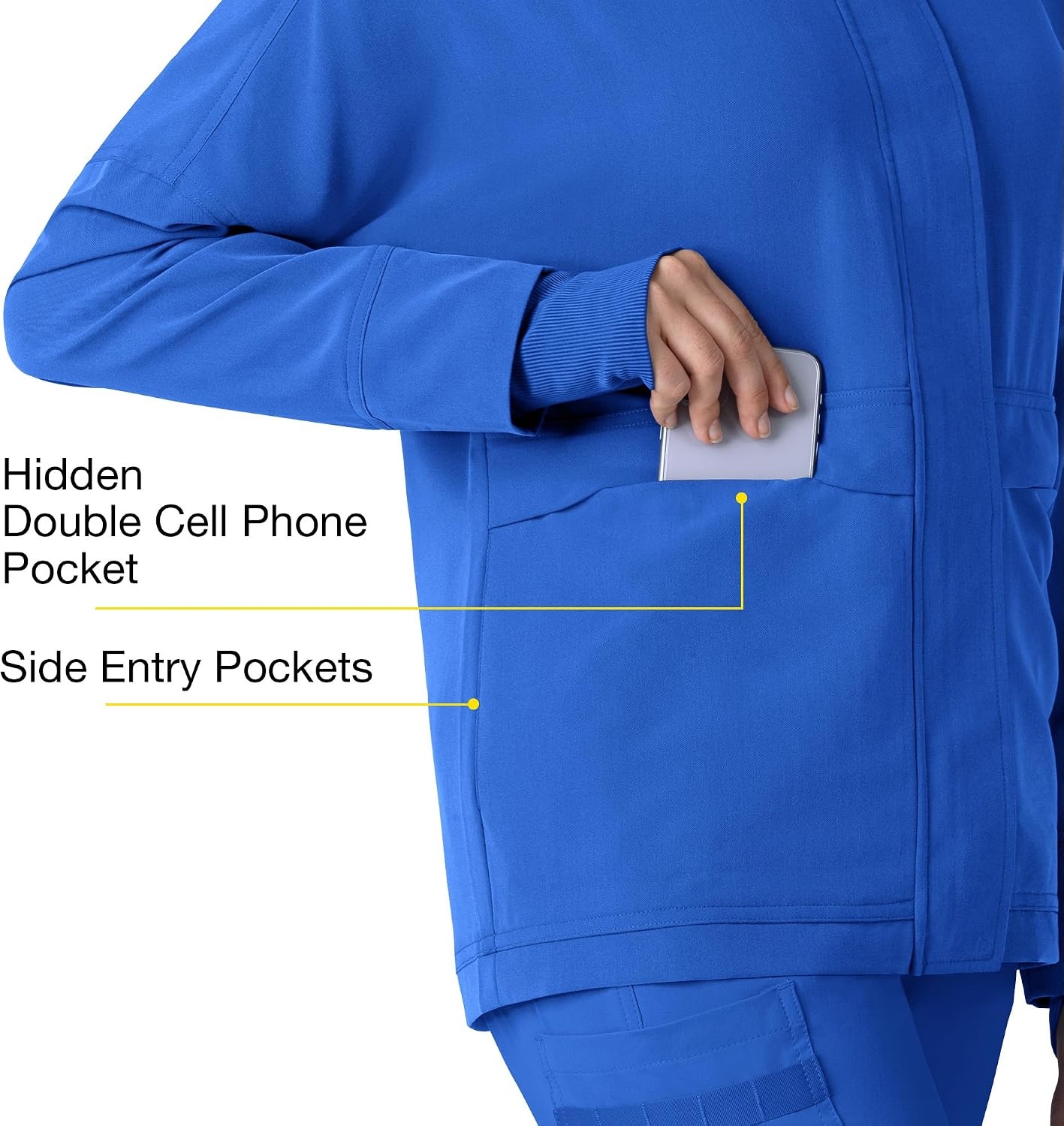 image:imageWINK Layers Womens Germs Happen Packable Scrub JacketRoyal