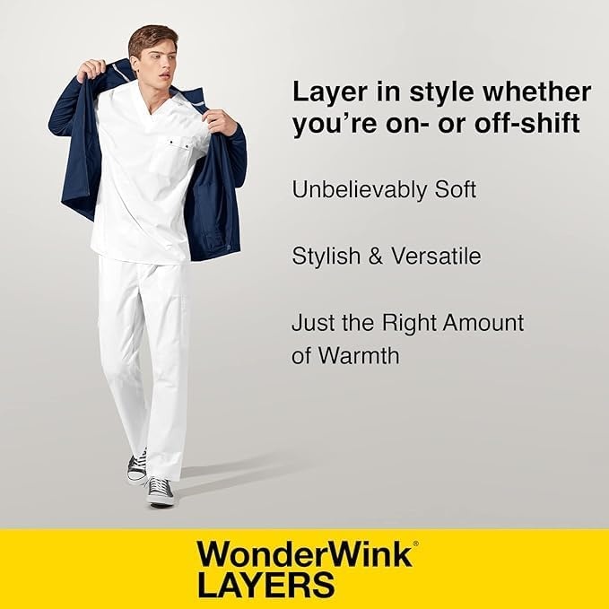 image:imageWINK Layers Womens Germs Happen Packable Scrub JacketRoyal