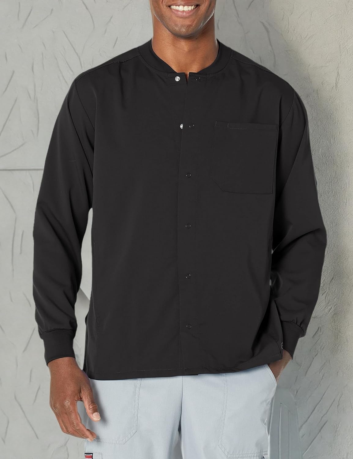 image:imageWINK PRO Mens Snap Front WarmUp JacketBlack