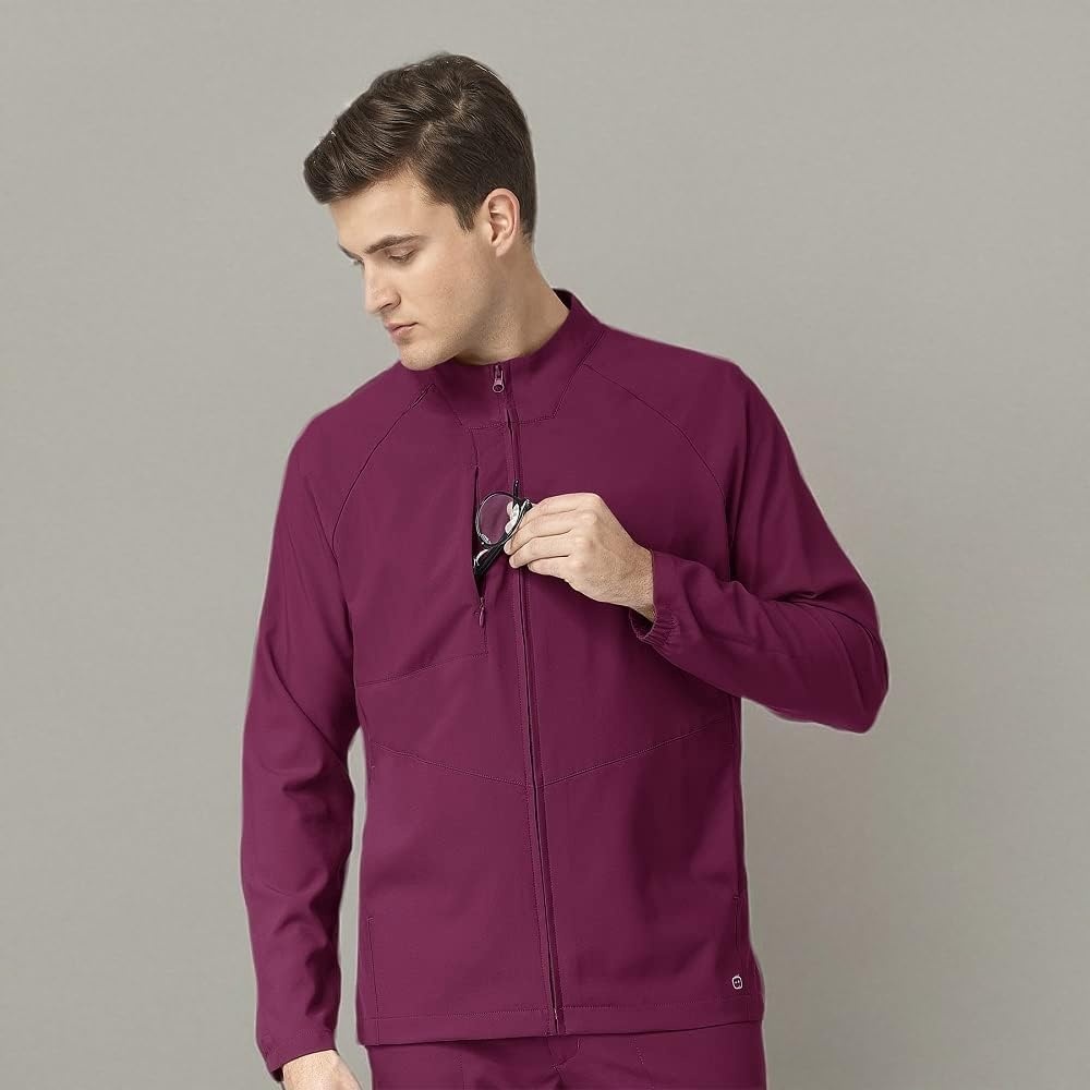 image:imageWINK W123 Mens Zip Front Warm Up JacketWine
