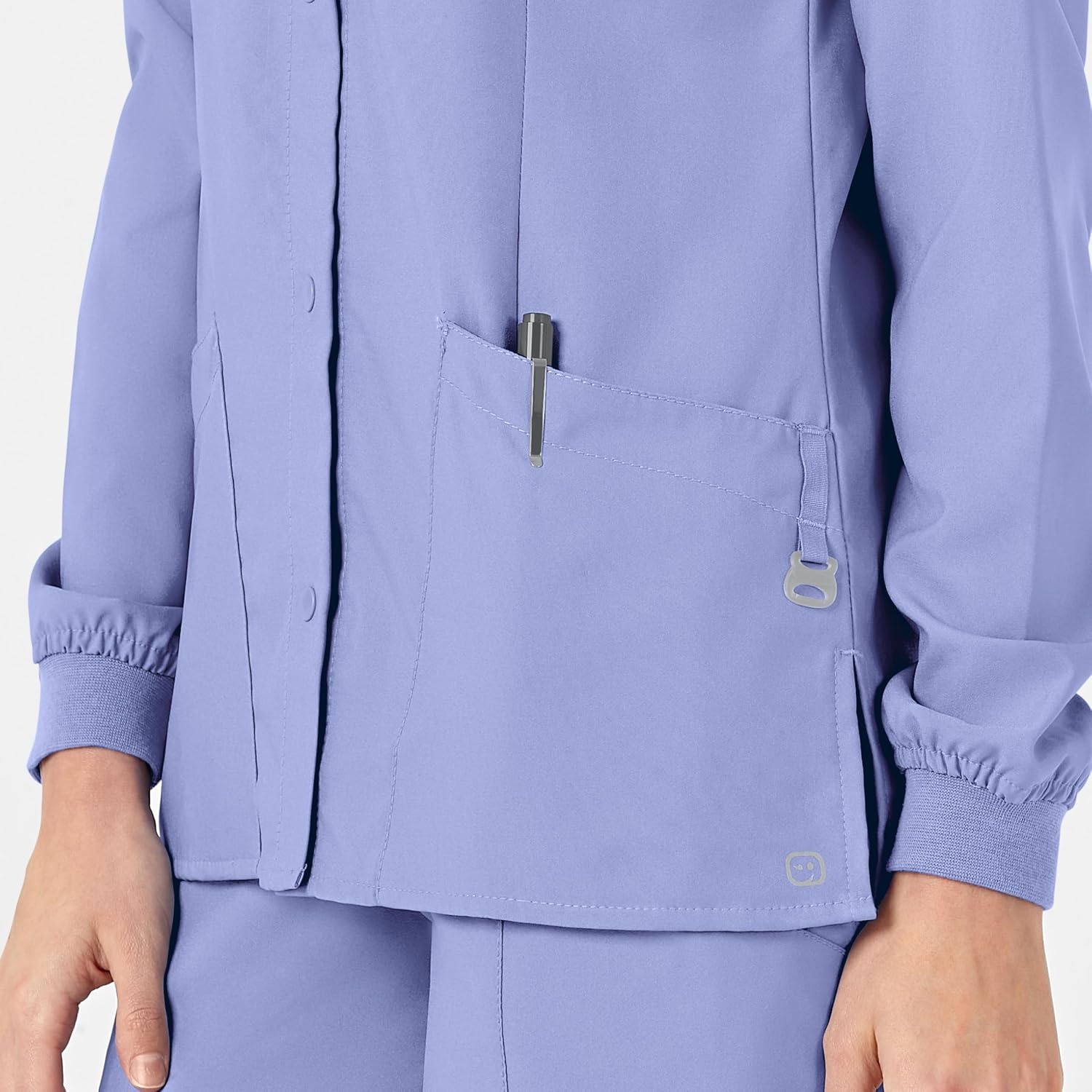 image:imageWINK W123 Womens Crew Neck Warm Up Jacket Ceil Blue S
