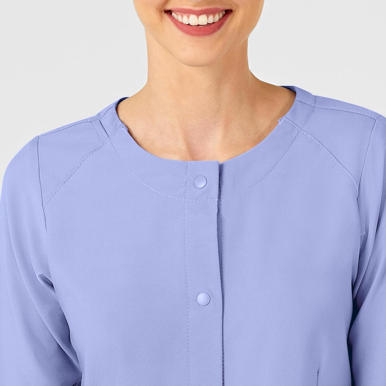 image:imageWINK W123 Womens Crew Neck Warm Up Jacket Ceil Blue S