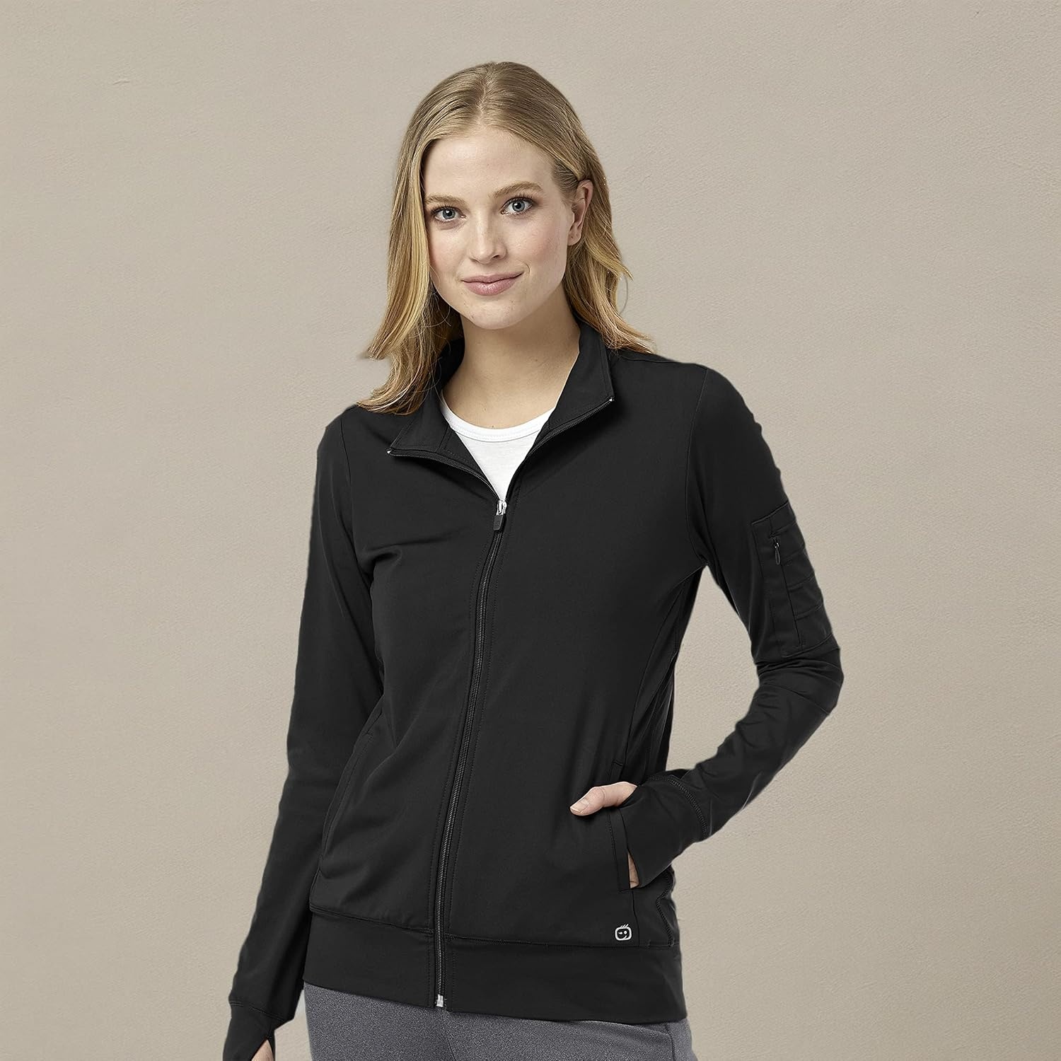 image:imageWINK Womens Womens Moto Scrub JacketBlack