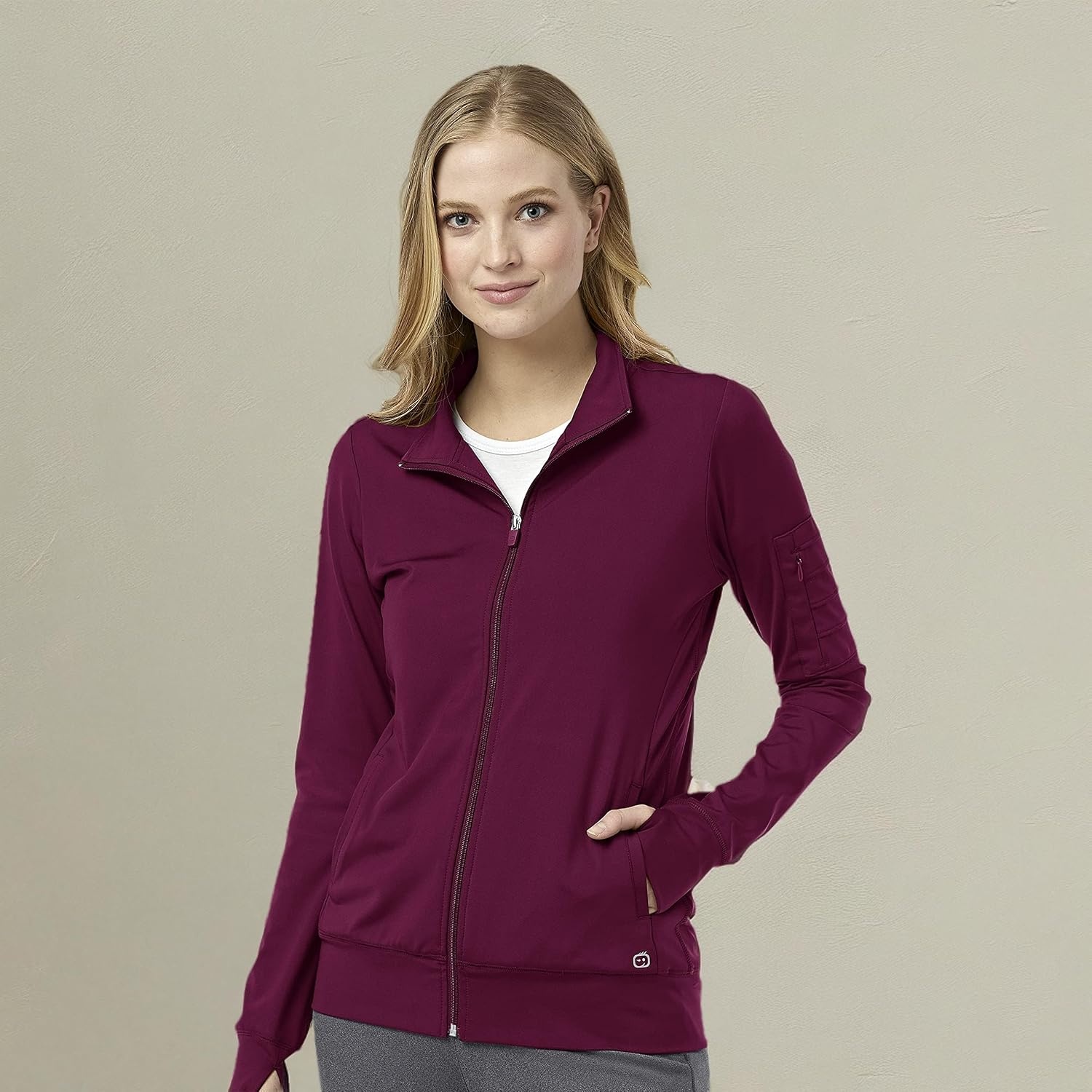 image:imageWINK Womens Womens Moto Scrub JacketWine