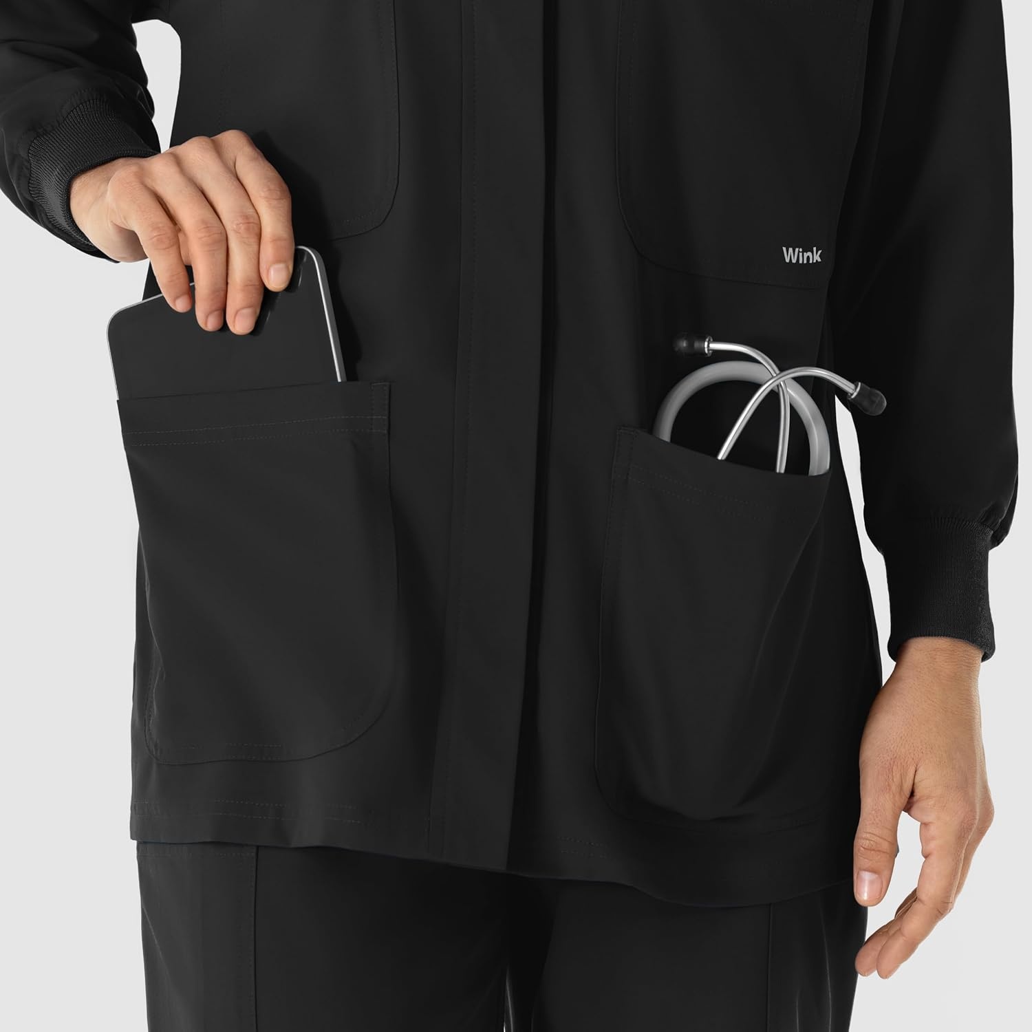 image:imageWINK Womens Womens Scrub Shirt JacketBlack