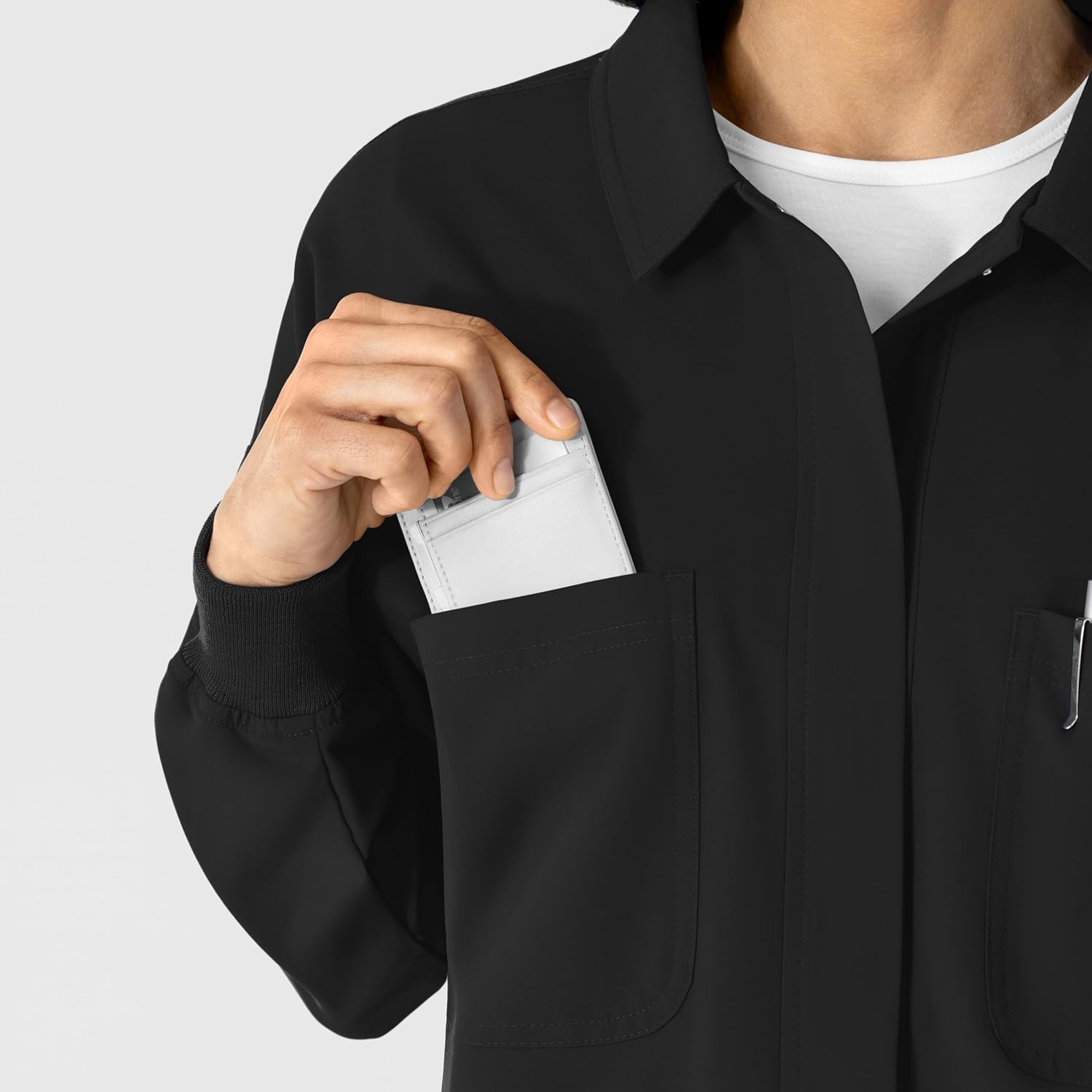 image:imageWINK Womens Womens Scrub Shirt JacketBlack